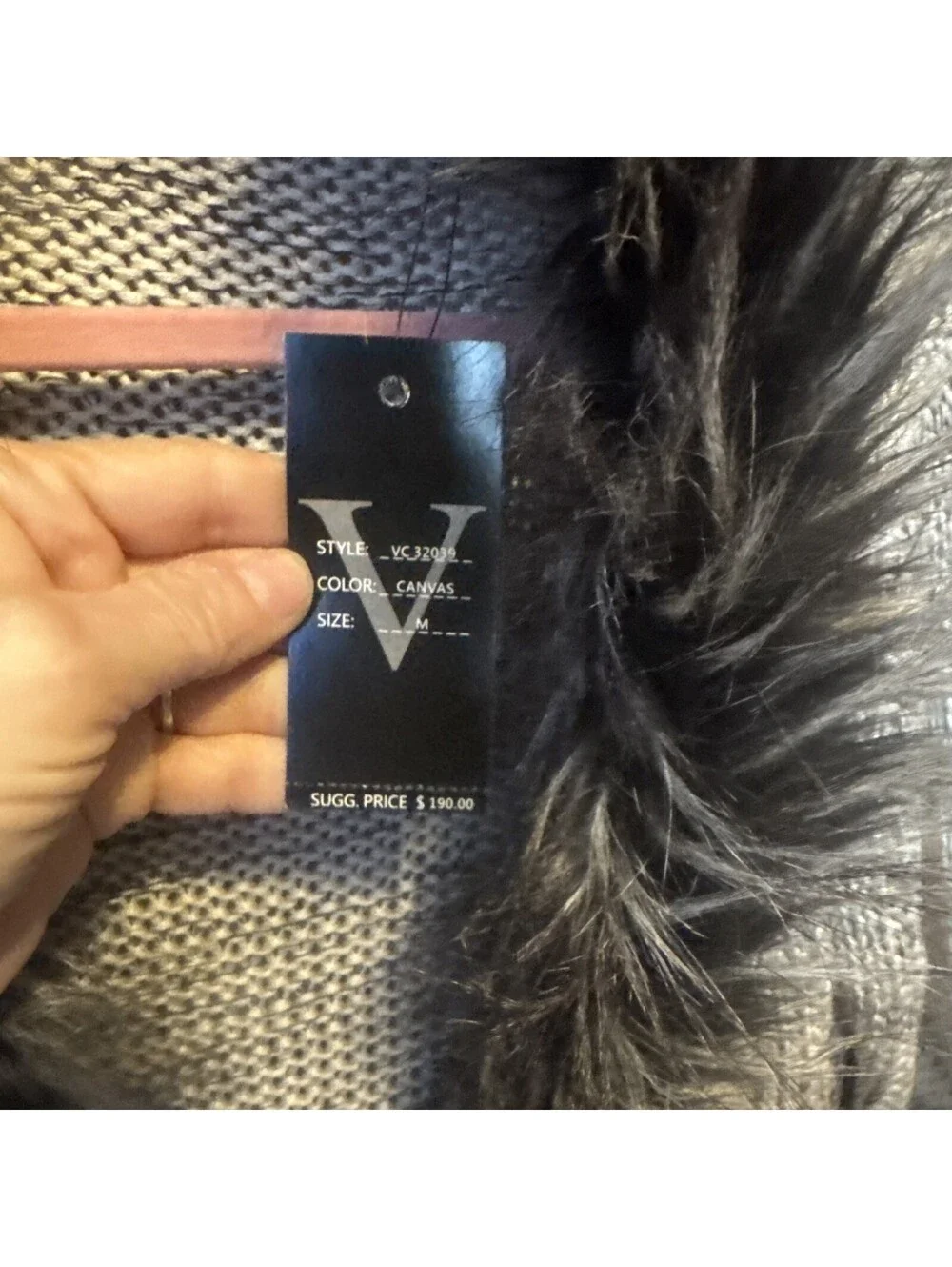 Faux Fur Collar Cardigan UnbrandFits Size M. NWT. Vertigo. Retail $190 [COPY]